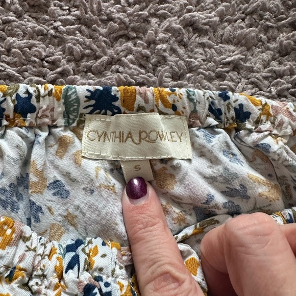 Cynthia Rowley Floral Off Shoulder Puff Sleeve Tiered Mini Dress Size Small - Picture 6 of 6